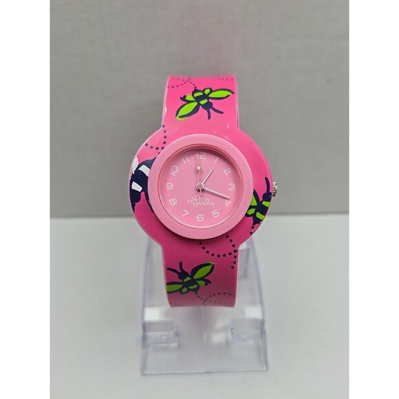 Lilly Pulitzer Accessories - Lilly Pulitzer Kids Womens Pink Bee Print Bracelet Quartz Watch New Battery 36mm